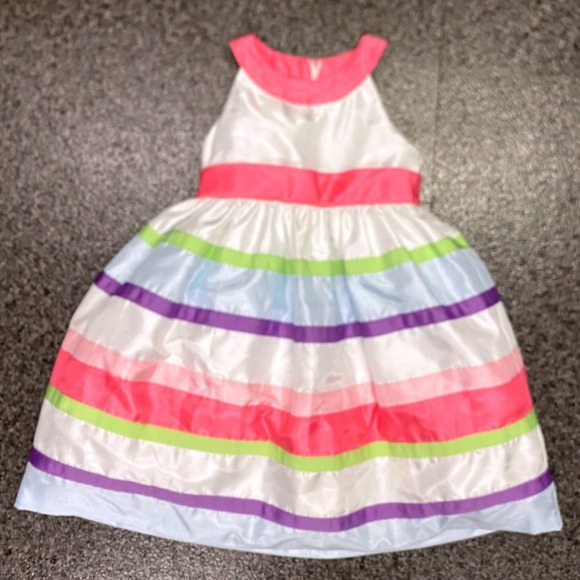Gymboree Other - Gymboree Striped Party Dress Girls 5 Multicolor Excellent Bow Back Halter